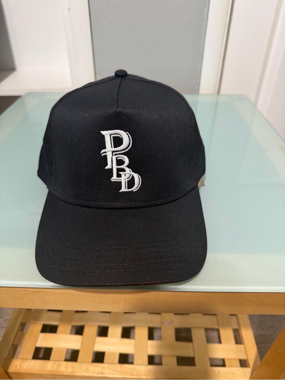 Black Embroidered Lettering Baseball Cap